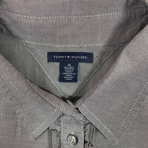 Tommy Hilfiger women's long-sleeve grey  button-down shirt size xl - Picture 6 of 16